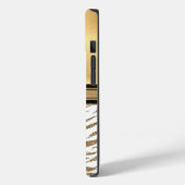 Glam Gold Zebra Stripe Monogrammen Case-Mate iPhone Case (Achterkant / Links)