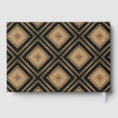Glam Gold Zwart Geometrische Art Deco Wedding Gastenboek (Achterkant)