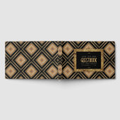 Glam Gold Zwart Geometrische Art Deco Wedding Gastenboek (Volledig)
