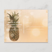 Glam Golden Ananas Elegant Save the Date Aankondigingskaart (Achterkant)