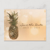 Glam Golden Ananas Elegant Save the Date Aankondigingskaart (Voorkant)