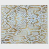 Glam Golden Blue Python Snake Skin Vip Cadeaupapier (Vlak)