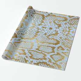 Glam Golden Blue Python Snake Skin Vip Cadeaupapier