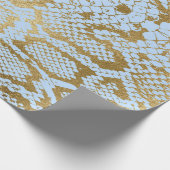 Glam Golden Blue Python Snake Skin Vip Cadeaupapier (Hoek)