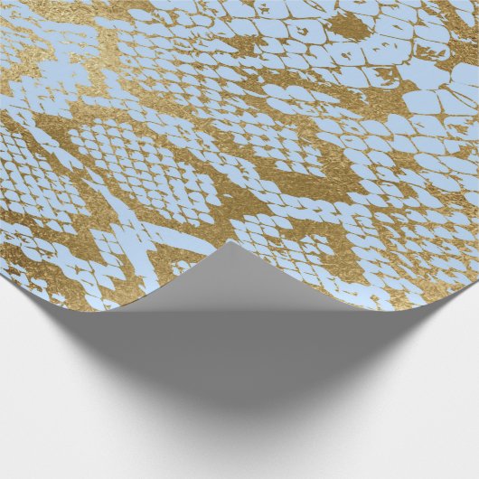 Glam Golden Blue Python Snake Skin Vip Cadeaupapier (Hoek)