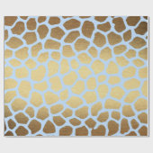 Glam Golden Blue Safari Giraffa Skin Vip Cadeaupapier (Vlak)