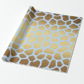 Glam Golden Blue Safari Giraffa Skin Vip Cadeaupapier (Uitgerold)