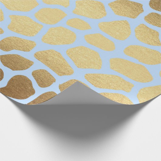 Glam Golden Blue Safari Giraffa Skin Vip Cadeaupapier (Hoek)