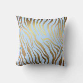Glam Golden Blue Zebra Safari Skin Kussen