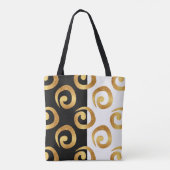 Glam Golden Curls met aangepaste monogram Tote Bag (Achterkant)