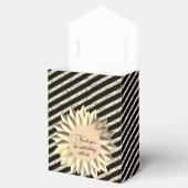 Glam Golden Flower Glittery Stripes gepersonalisee Bedankdoosjes (Geopend)