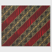 Glam Golden Glitter Red Shiny Black Lace Vip Cadeaupapier (Vlak)