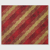 Glam Golden Glitter Red Shiny Lace Vip Cadeaupapier (Vlak)