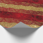 Glam Golden Glitter Red Shiny Lace Vip Cadeaupapier (Hoek)
