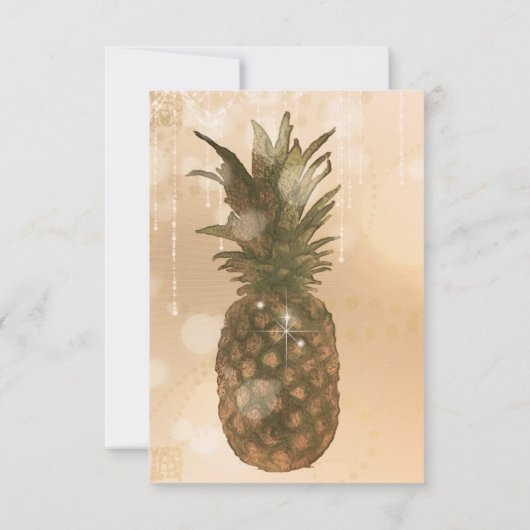Glam Golden Pineapple Elegant Party Table Number Kaart (Achterkant)