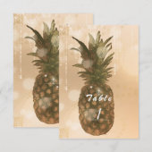 Glam Golden Pineapple Elegant Party Table Number Kaart (Voorkant / Achterkant)