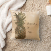 Glam Golden Pineapple Elegant Tropical Custom Kussen (Deken)