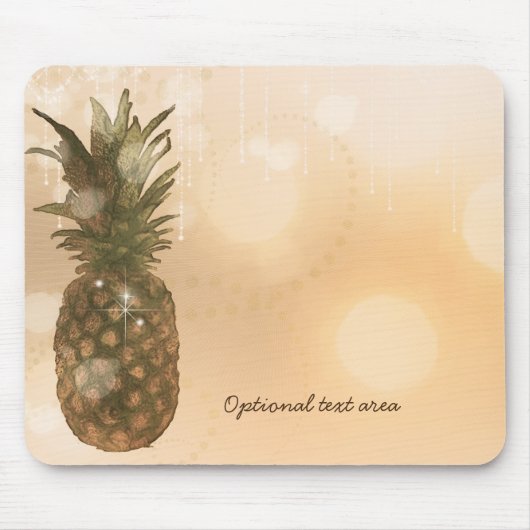 Glam Golden Pineapple Elegant Tropical Custom Muismat (Voorkant)
