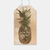 Glam Golden Pineapple Elegant Tropical Party Favor Cadeaulabel (Voorkant)