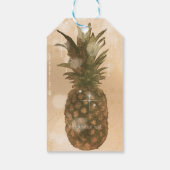 Glam Golden Pineapple Elegant Tropical Party Favor Cadeaulabel (Achterkant)