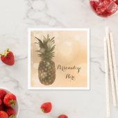 Glam Golden Pineapple Elegant Tropical Party Servet (Insitu)