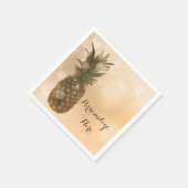 Glam Golden Pineapple Elegant Tropical Party Servet (Hoek)