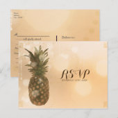 Glam Golden Pineapple Elegant Wedding RSVP Uitnodiging Briefkaart (Voorkant / Achterkant)