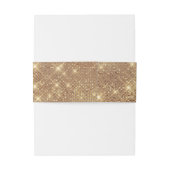 Glam Golden Sparkly Glittery Franse Tulle bruiloft Uitnodigingen Wikkel (Achterkant Voorbeeld)