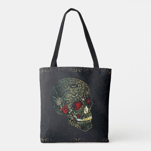 Glam Gothic Filigree Tote Bag (Achterkant)