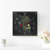 Glam Gothic Filigree Vierkante Klok (Huis)