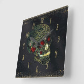 Glam Gothic Filigree Vierkante Klok (Hoek)