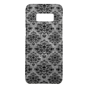 Glam Gothic Mini Skull Damask Pattern Black Grey Case-Mate Samsung Galaxy S8 Hoesje