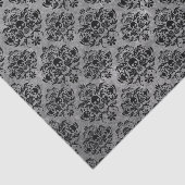 Glam Gothic Mini Skull Damask Pattern Black Grey Tissuepapier (Detail)