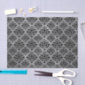 Glam Gothic Mini Skull Damask Pattern Black Grey Tissuepapier (Craft)