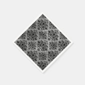 Glam Gothic Mini Skull Damask Pattern Zwart Grijs Servetten (Hoek)