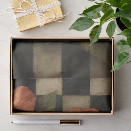 Glam Gothic Schedel met Hibiscusbloemen Tissuepapier (Geschenk)