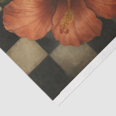 Glam Gothic Schedel met Hibiscusbloemen Tissuepapier (Detail)