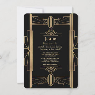 Glam Goud 1920's Great Gatsby 1920s Ontvangst Kaart