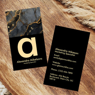 Glam Goud Ader Marmer Luxe Zakelijk Visitekaartje