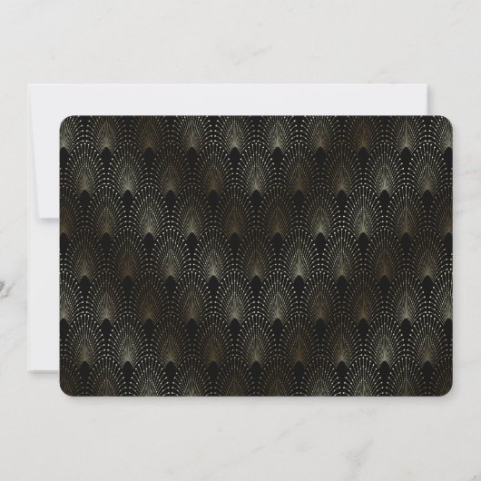 Glam Goud Art Deco Pauw Freudiaanse fuif Kaart (Achterkant)