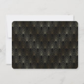 Glam Goud Art Deco Pauw Huwelijk Opslag De Datum Save The Date (Achterkant)