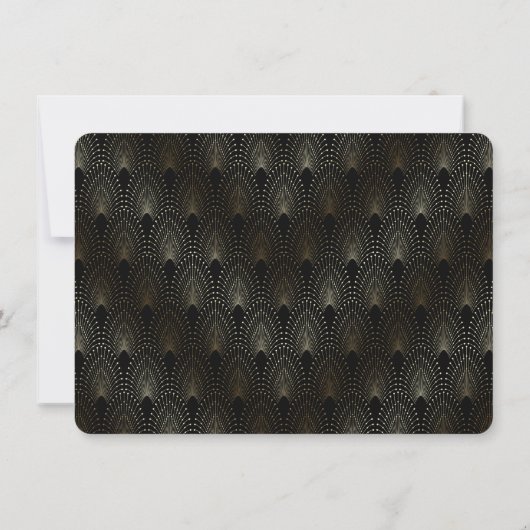 Glam Goud Art Deco Pauw Huwelijk Opslag De Datum Save The Date (Achterkant)