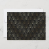 Glam Goud Art Deco Pauwen Senior Ontvangst Kaart (Achterkant)