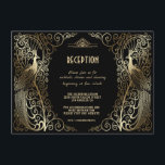 Glam Goud Art Deco Pauwen Senior Ontvangst Kaart<br><div class="desc">Uniek ontwerp met een mix van oude wereldstijl nepgoud Art Deco pauwen en een moderne grafische aanpak. Gebruik de aanpassingstool om uw informatie toe te voegen. U kunt ook de achtergrondkleur en het aantal jaren kiezen. Bezoek voor bijpassende items mijn Glam Gold Art Deco Peacocks Collection.</div>