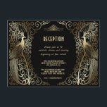 Glam Goud Art Deco Pauwen Senior Ontvangst Kaart<br><div class="desc">Uniek ontwerp met een mix van oude wereldstijl nepgoud Art Deco pauwen en een moderne grafische aanpak. Gebruik de aanpassingstool om uw informatie toe te voegen. U kunt ook de achtergrondkleur en het aantal jaren kiezen. Bezoek voor bijpassende items mijn Glam Gold Art Deco Peacocks Collection.</div>