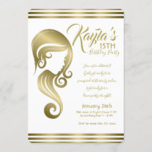 Glam Goud Beauty Girl Haar- en Make-up Salon Feest