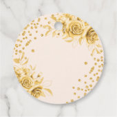 Glam Goud Bloem Glitter 30e Verjaardag Script Bedankjes Labels (Achterkant)