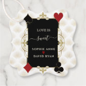 Glam Goud Casino Liefde is Zoete Bruiloft Bedankjes Labels (Voorkant)