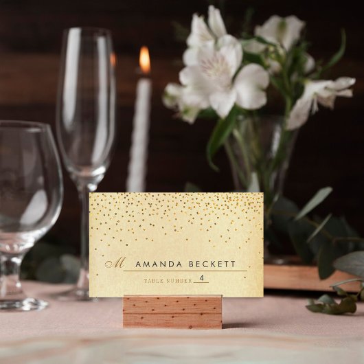 Glam Goud Confetti Bruiloft Escort Kaarten Plaatskaartje