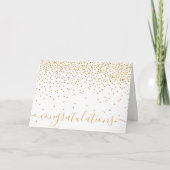 Glam Goud Confetti Script Felicitaties Kaart (Voorkant)